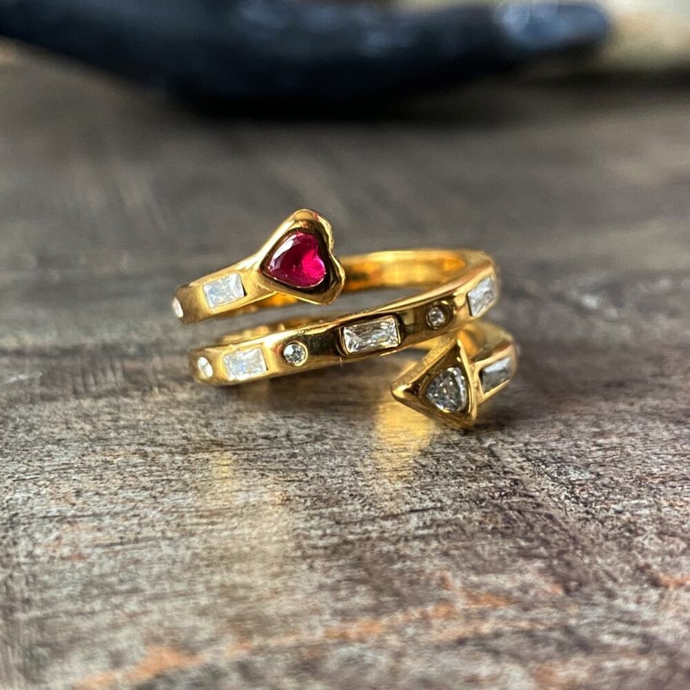 NEW Pink Gemstone Stack Ring - Picture 8 of 10